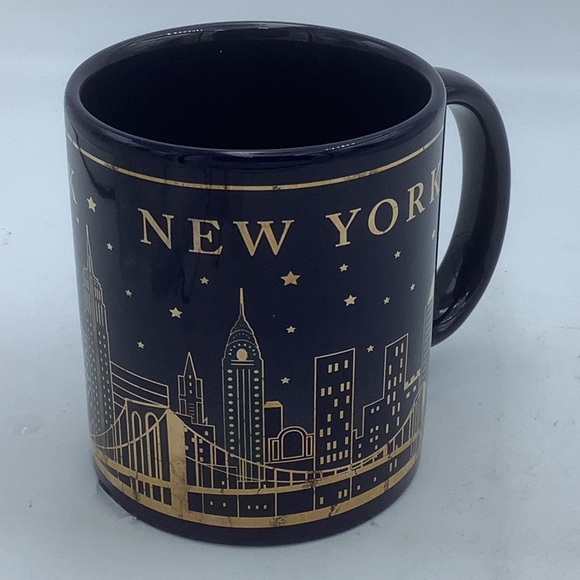 Torkia Cobalt Blue and Gold New York City Skyline Mug - Picture 5 of 10